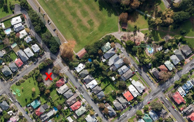 Elgin Street car park, Grey Lynn Park, the location of the dog attack