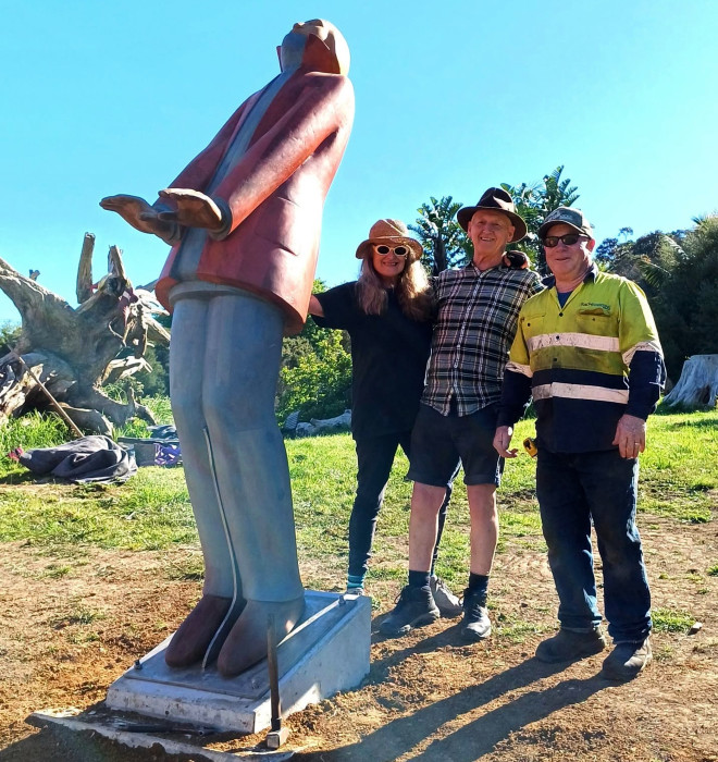 The newly refurbished Night Errant by Richard McWhannell reinstated in Grey Lynn Park.